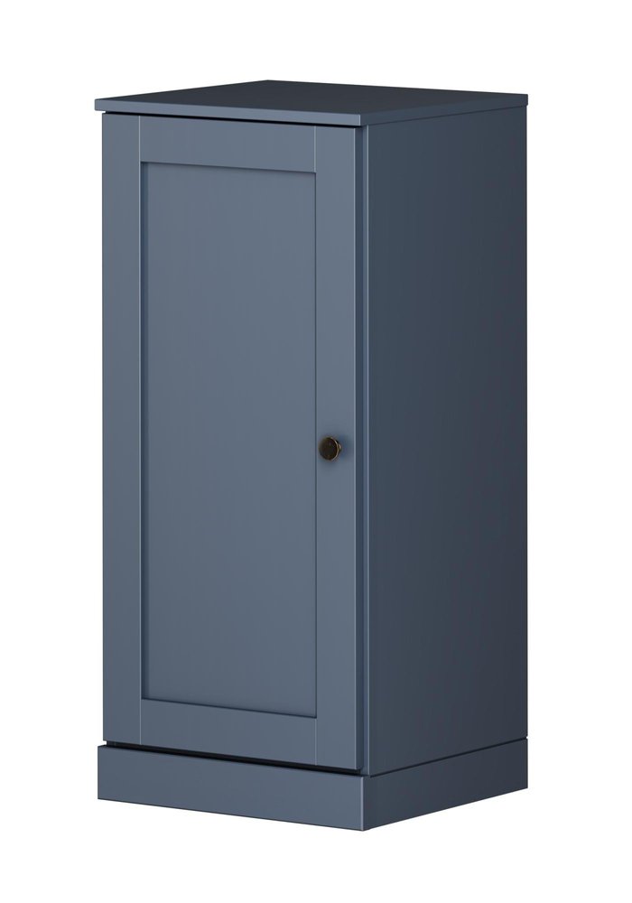 17" French Blue Solid Wood Free Standing Single Door Linen Cabinet