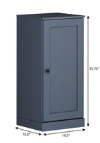 17" French Blue Solid Wood Free Standing Single Door Linen Cabinet