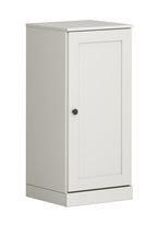 17" Off White Solid Wood Free Standing Single Door Linen Cabinet