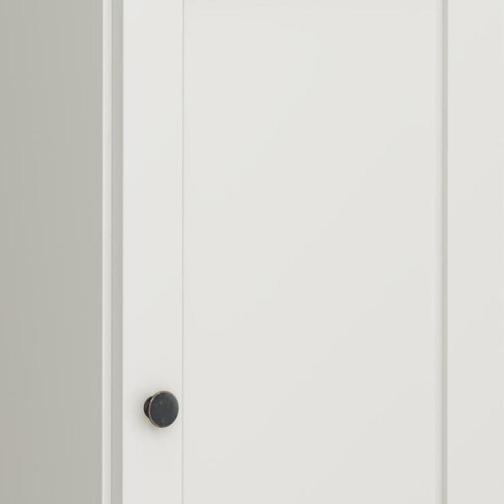 17" Off White Solid Wood Free Standing Single Door Linen Cabinet
