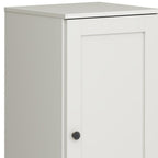 17" Off White Solid Wood Free Standing Single Door Linen Cabinet