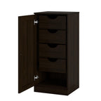 17" Espresso Solid Wood Free Standing Single Door Linen Cabinet