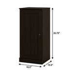 17" Espresso Solid Wood Free Standing Single Door Linen Cabinet