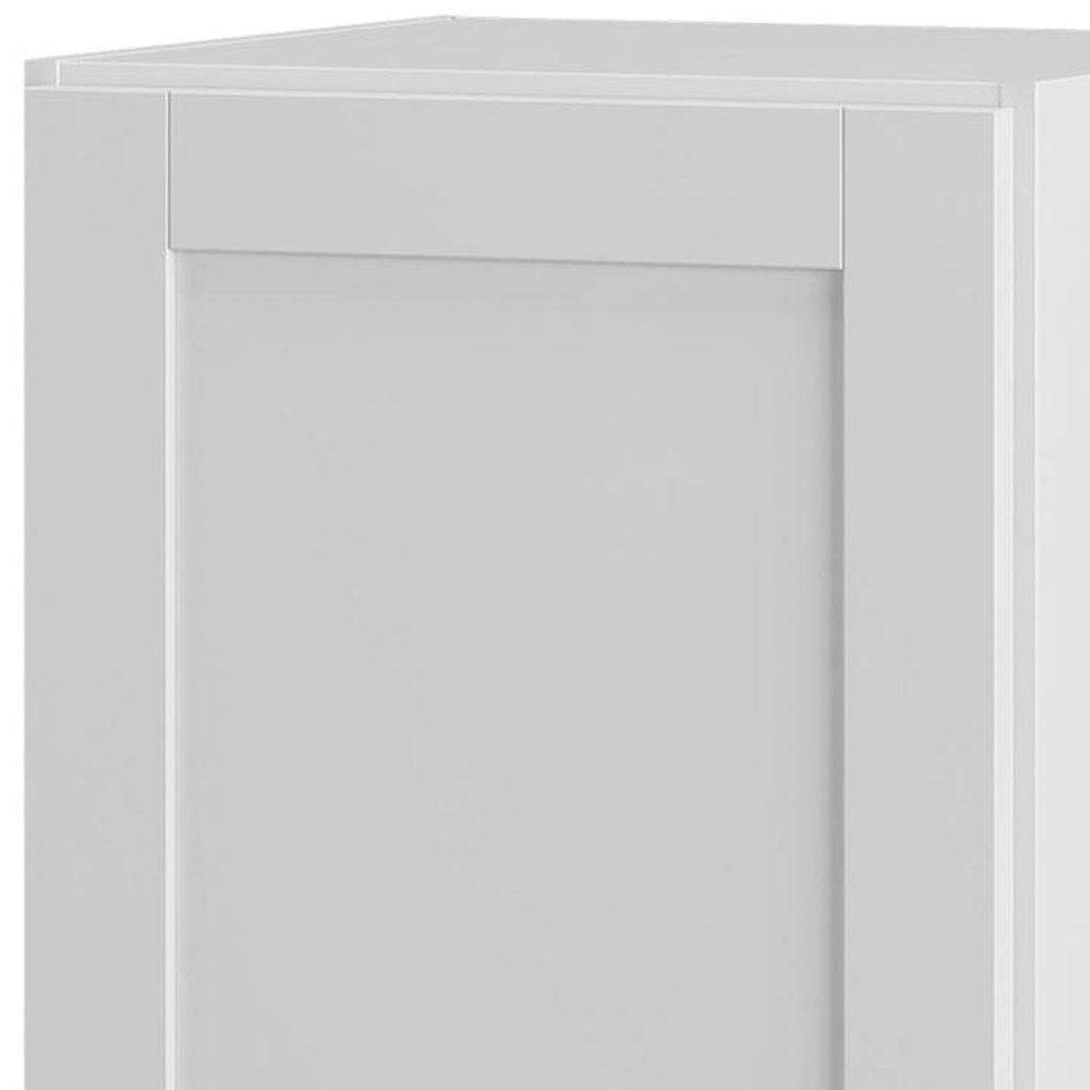 17" White Solid Wood Free Standing Single Door Linen Cabinet