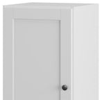 17" White Solid Wood Free Standing Single Door Linen Cabinet