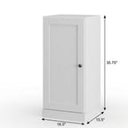 17" White Solid Wood Free Standing Single Door Linen Cabinet