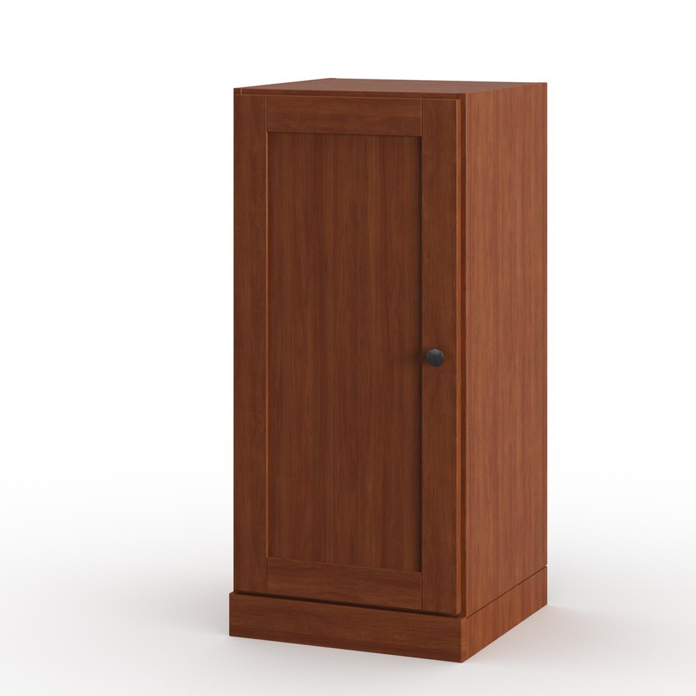 17" Coffee Solid Wood Free Standing Single Door Linen Cabinet