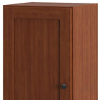 17" Coffee Solid Wood Free Standing Single Door Linen Cabinet