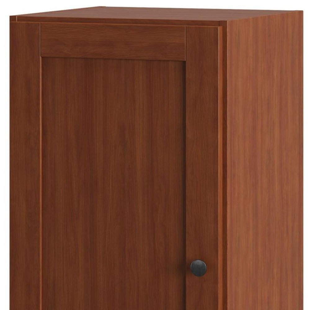 17" Coffee Solid Wood Free Standing Single Door Linen Cabinet