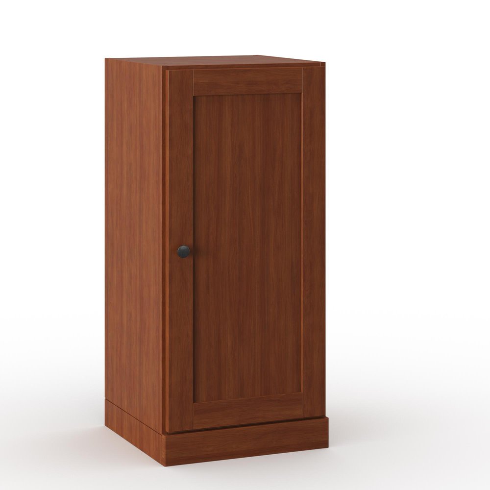 17" Coffee Solid Wood Free Standing Single Door Linen Cabinet