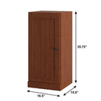 17" Coffee Solid Wood Free Standing Single Door Linen Cabinet
