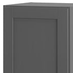 17" Gray Solid Wood Free Standing Single Door Linen Cabinet