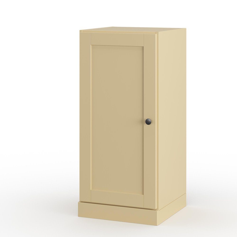 17" Yellow Solid Wood Free Standing Single Door Linen Cabinet