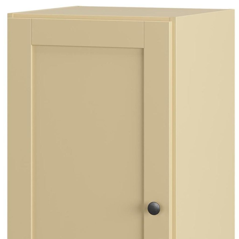 17" Yellow Solid Wood Free Standing Single Door Linen Cabinet