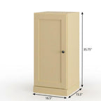 17" Yellow Solid Wood Free Standing Single Door Linen Cabinet