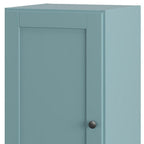17" Aqua Solid Wood Free Standing Single Door Linen Cabinet