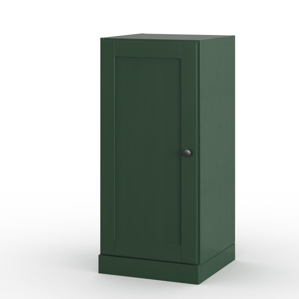 17" Green Solid Wood Free Standing Single Door Linen Cabinet