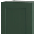 17" Green Solid Wood Free Standing Single Door Linen Cabinet