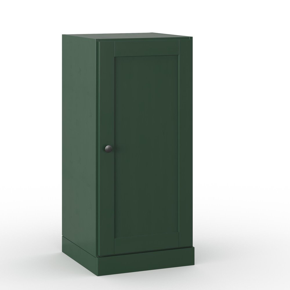 17" Green Solid Wood Free Standing Single Door Linen Cabinet