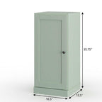 17" Sage Solid Wood Free Standing Single Door Linen Cabinet