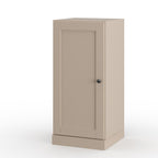 17" Beige Solid Wood Free Standing Single Door Linen Cabinet