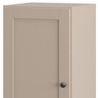 17" Beige Solid Wood Free Standing Single Door Linen Cabinet