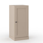 17" Beige Solid Wood Free Standing Single Door Linen Cabinet