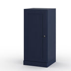 17" Navy Blue Solid Wood Free Standing Single Door Linen Cabinet