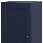 17" Navy Blue Solid Wood Free Standing Single Door Linen Cabinet