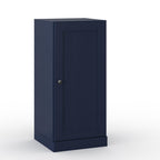 17" Navy Blue Solid Wood Free Standing Single Door Linen Cabinet