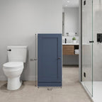 17" French Blue Solid Wood Free Standing Single Door Linen Cabinet
