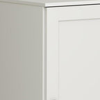 17" Off White Solid Wood Free Standing Single Door Linen Cabinet