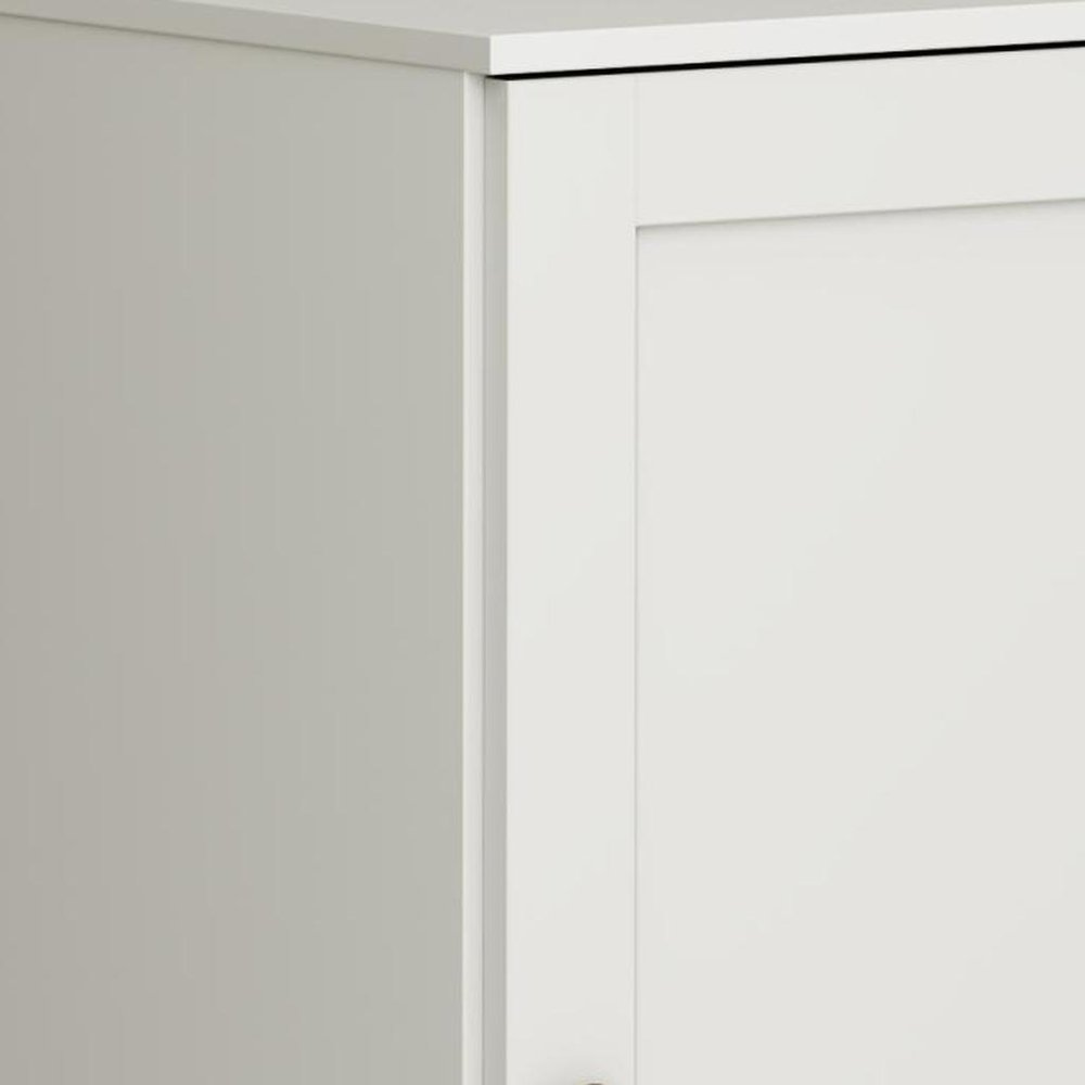 17" Off White Solid Wood Free Standing Single Door Linen Cabinet