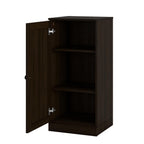 17" Espresso Solid Wood Free Standing Single Door Linen Cabinet
