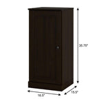 17" Espresso Solid Wood Free Standing Single Door Linen Cabinet
