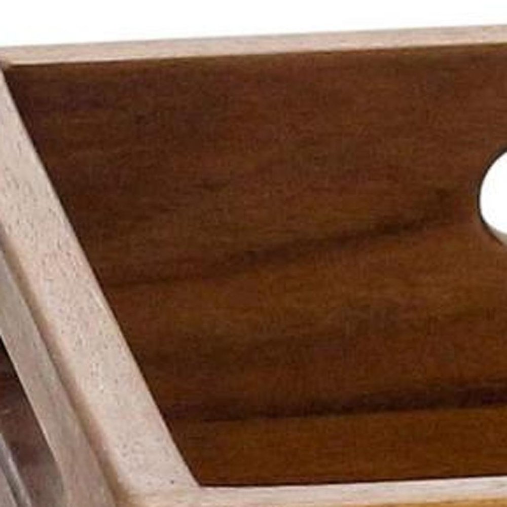 11" Brown Solid Wood Bathroom Storage Furniture Set