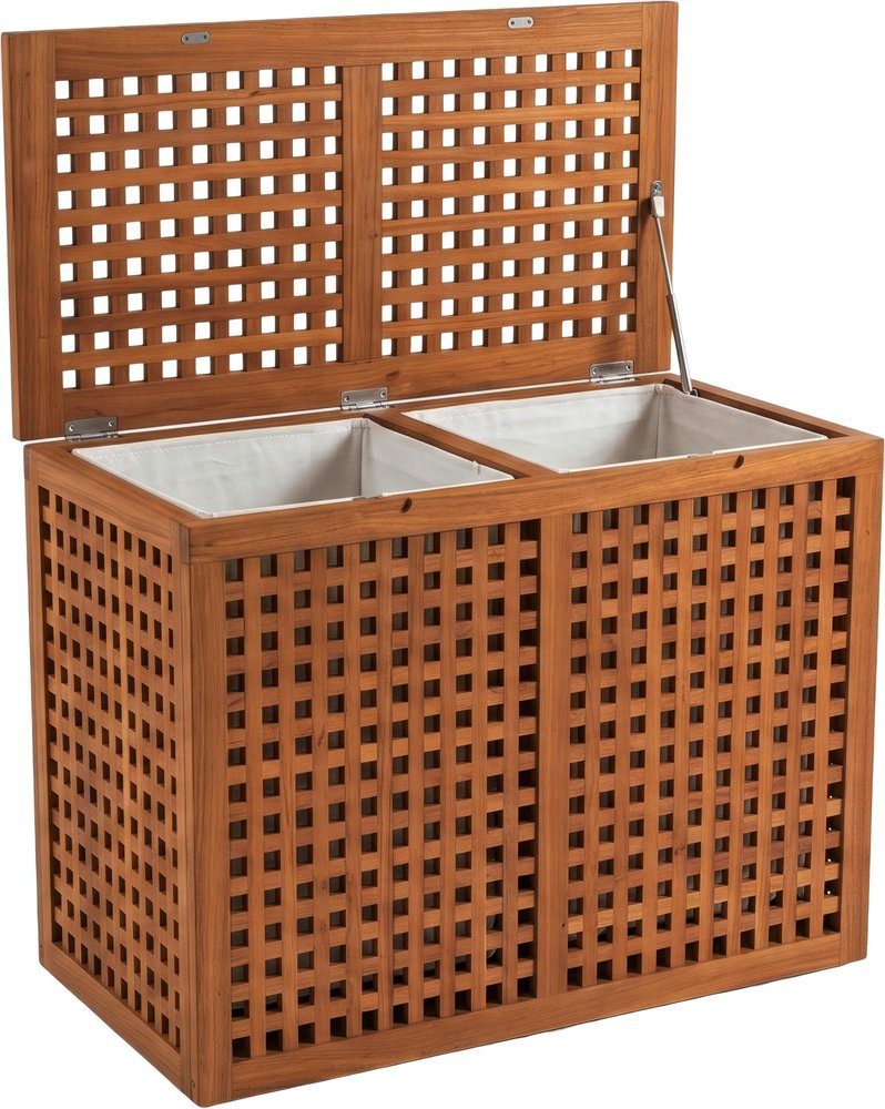 18" Brown Solid Wood Bathroom Storage Furniture Set