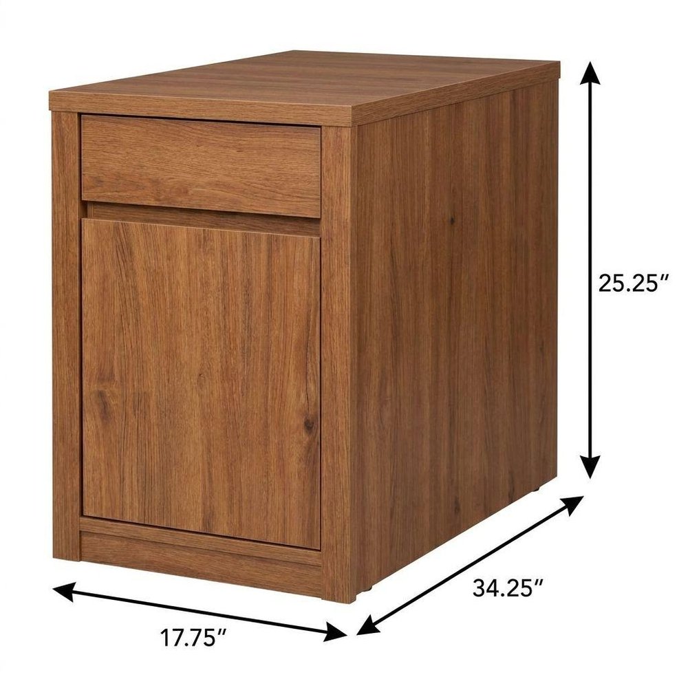 18" Brown Solid Wood Bathroom Storage Furniture Set