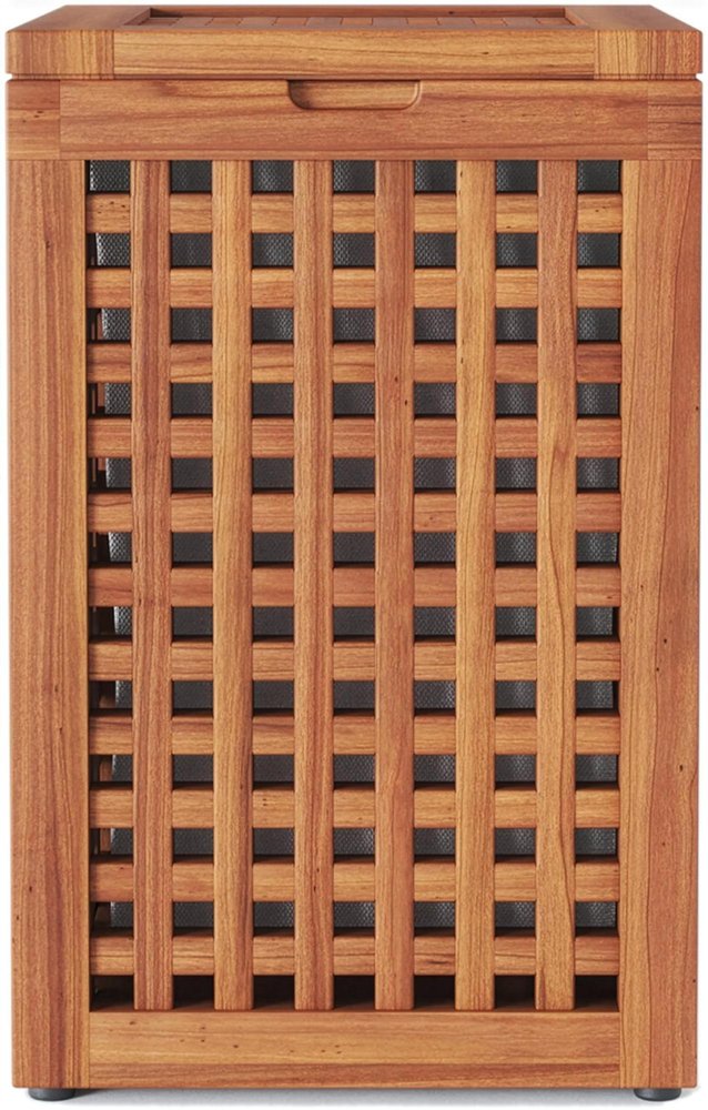 14" Brown Solid Wood Bathroom Storage Furniture Set