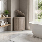 16" Brown Solid Wood Bathroom Storage Furniture Set