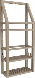 5" Brown Solid Wood Bathroom Storage Furniture Set