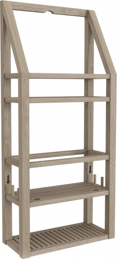 5" Brown Solid Wood Bathroom Storage Furniture Set