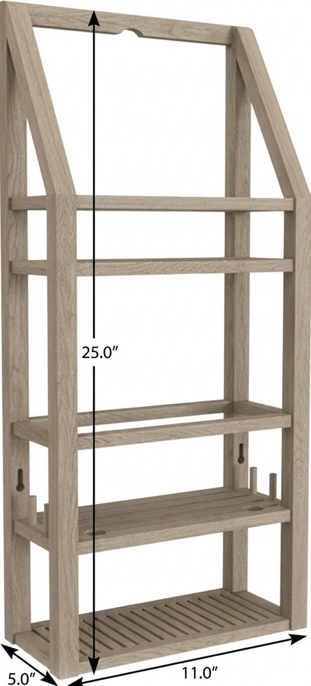 5" Brown Solid Wood Bathroom Storage Furniture Set