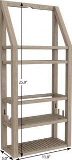 5" Brown Solid Wood Bathroom Storage Furniture Set