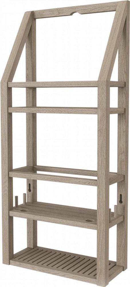 5" Brown Solid Wood Bathroom Storage Furniture Set