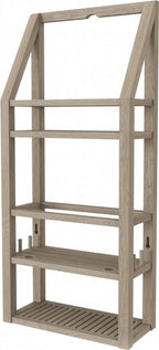 5" Brown Solid Wood Bathroom Storage Furniture Set