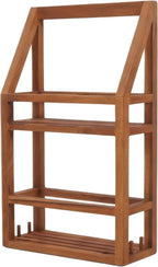 5" Brown Solid Wood Bathroom Storage Furniture Set