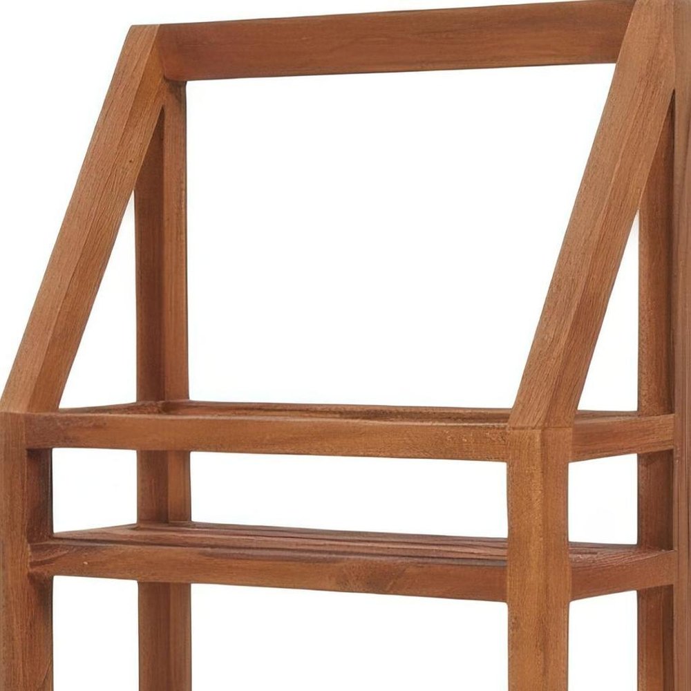 5" Brown Solid Wood Bathroom Storage Furniture Set