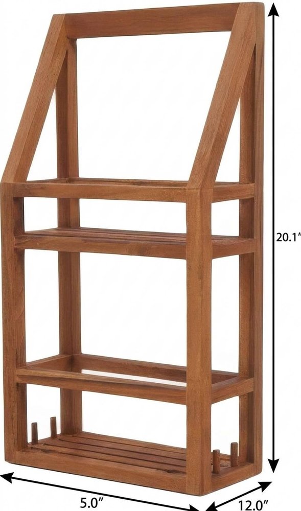 5" Brown Solid Wood Bathroom Storage Furniture Set