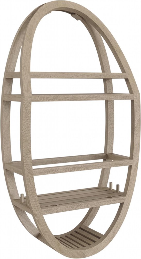 13" Gray Solid Wood Wall Mounted Shower Caddy